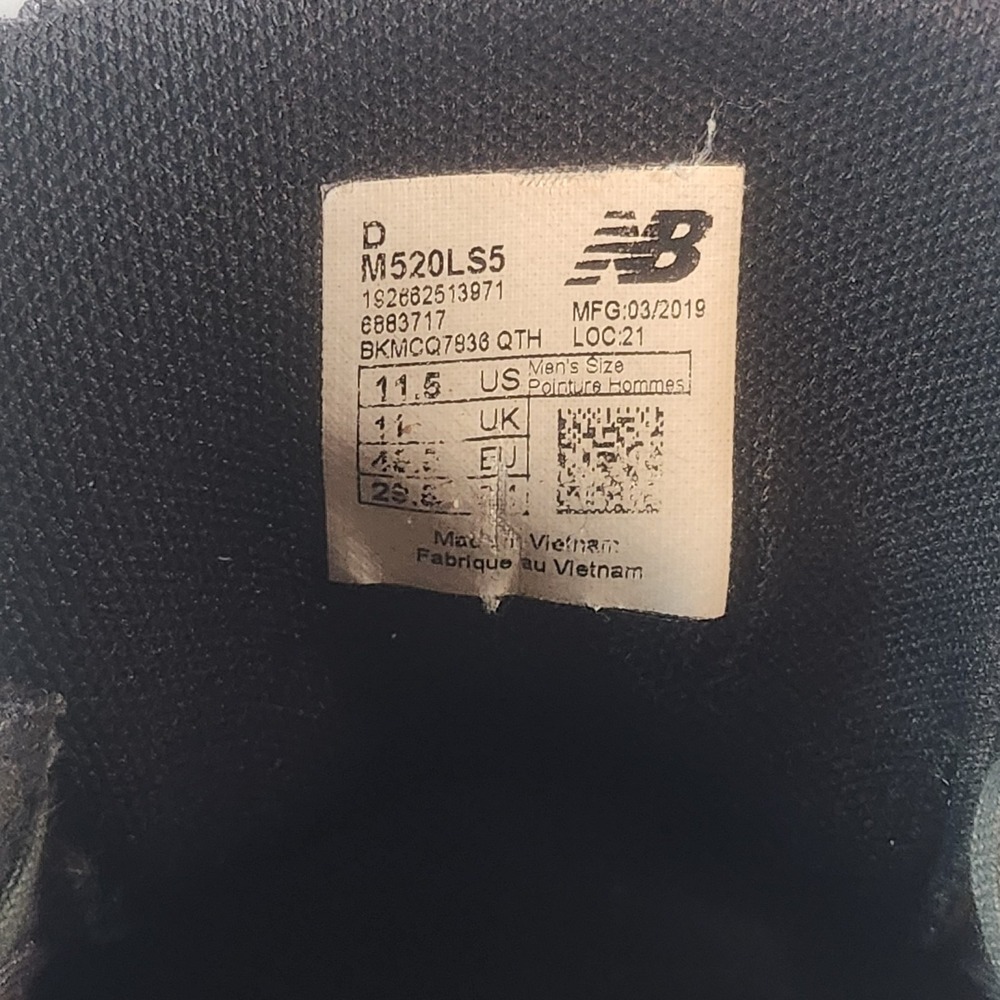 New Balance Shoes Mens 11.5 Gray 520 Comfort Ride Sneakers Running M520LS5 - Picture 10 of 10